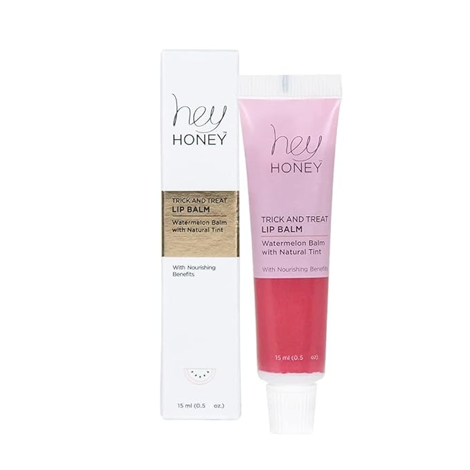 Hey Honey Trick and Treat Watermelon Plumping Lip Balm, 2 In 1 Natural Tint with Hydrating & Moisturizing Properties