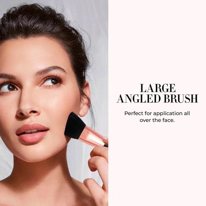 LUMINESS Silk Airbrush Spray Foundation 2-PC Kit - Foundation & Dual-Sided Angled Makeup Brush - Buildable Coverage, Anti-Aging Formula, Humidity Resistant, Hydrates & Moisturizes, Warm