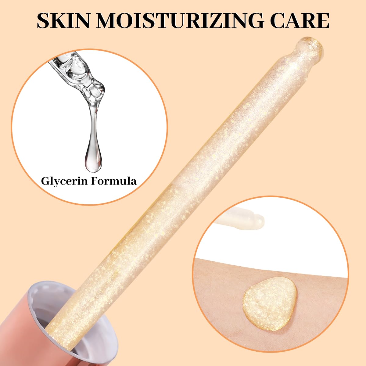 UCANBE Hydrating Body Shimmer Face Glitter Highlighter Makeup Liquid Glow Lotion for Women Holographic Luminizer for Hair for Valentine's Day Gifts (Champagne Gold - 01)