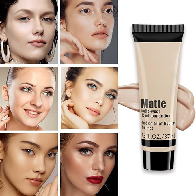1 Pack Liquid Foundation Cream for Face Makeup,Durable Full Coverage Matte Concealer Make Up,Oil Control & Waterproof Base Primer -1 Fl.Oz-BEIGE 4#