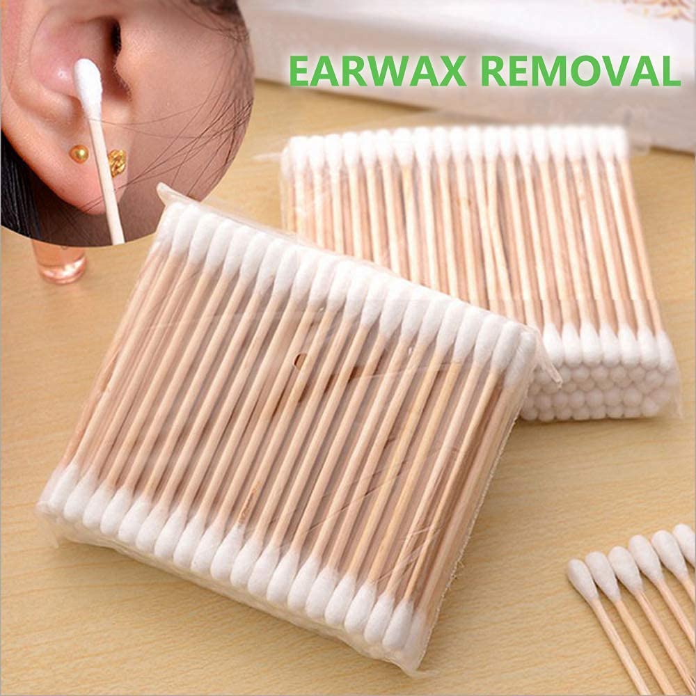 Cotton Swabs with Wooden Sticks/Biodegradable Cotton Buds 2000pcs