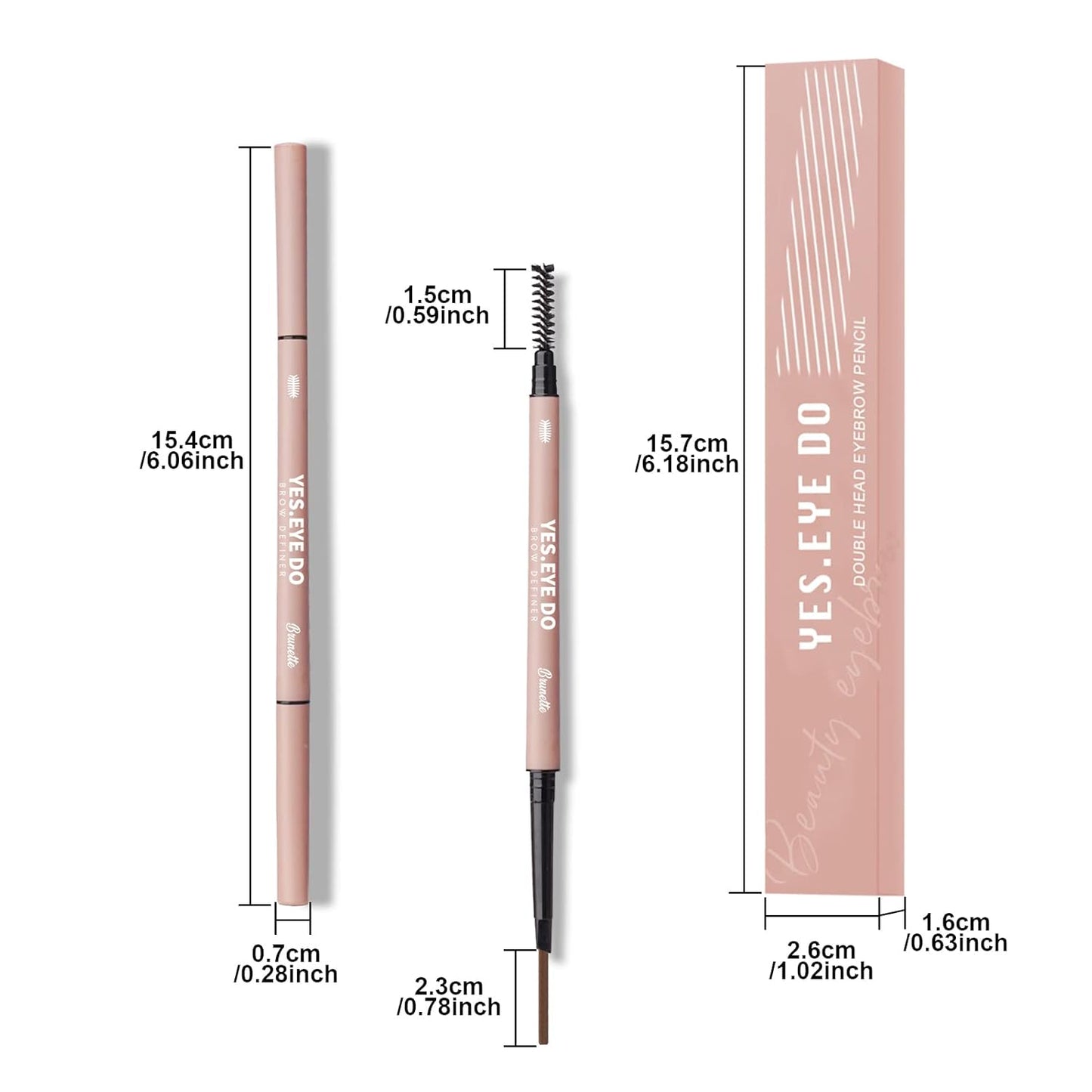 Blonde Eyebrow Pencil, Retractable Eyebrow Pen Blonde with Spoolie Brush for Filling and Shaping, Dual-ended Brow Microfilling Pen for Sparse Brows, YES.EYE DO
