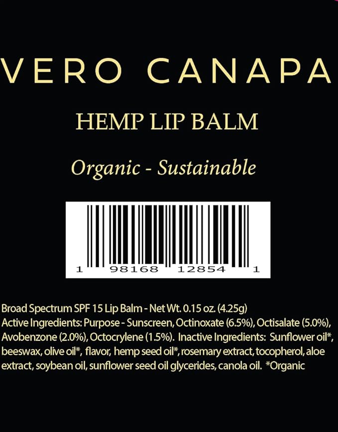 Vanilla Organic Hemp Lip Balm with SPF - 3 Pack | Lip Moisturizer |Sunscreen Lip Balm | SPF Lip Balm | Lip Care | Lip Balm Hydrating | Lip Balm Bulk | Lip Balm SPF | Lip Care Products