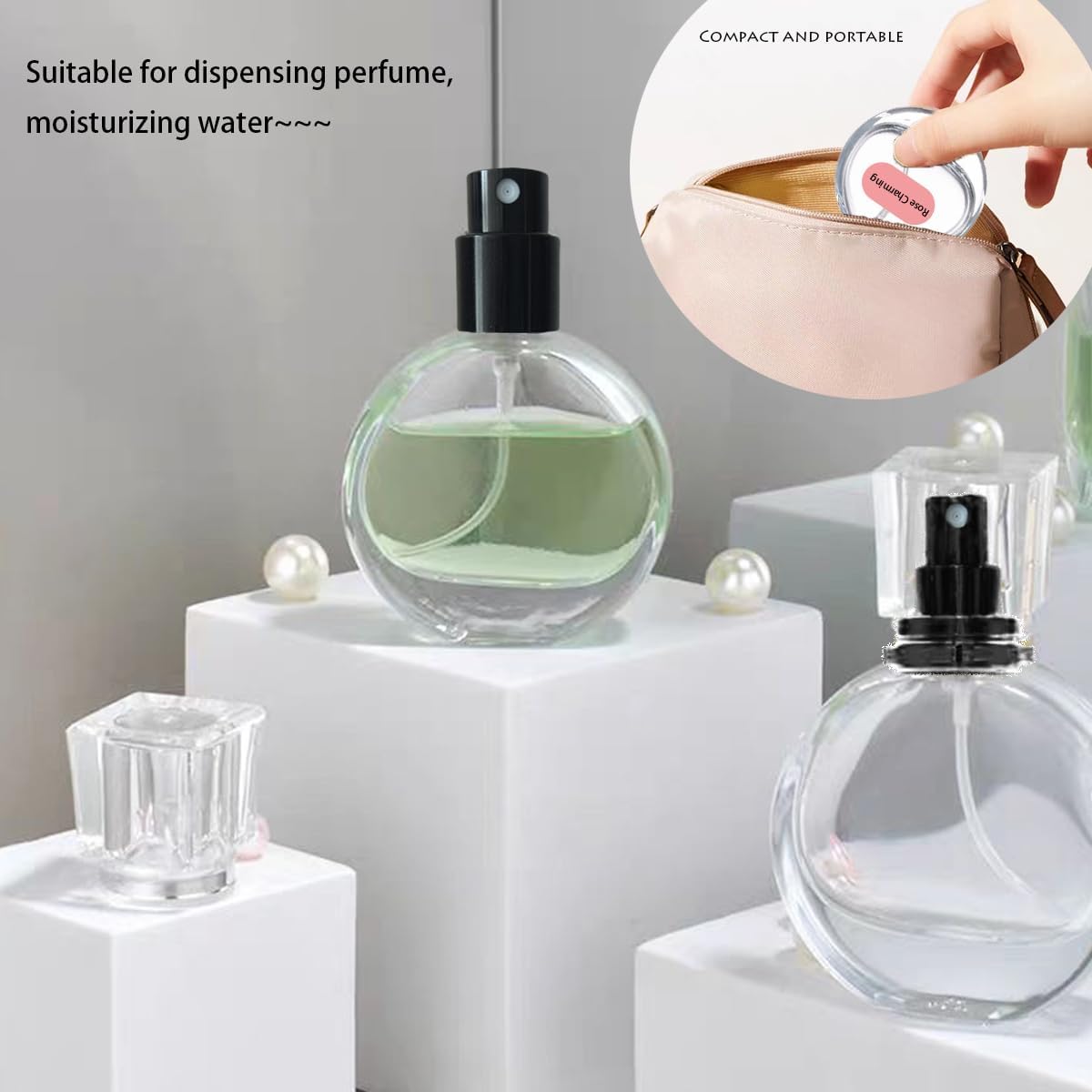 3 Pcs Perfume Bottle Atomizers,1 oz Refillable Fine Mist Sprayer Empty Fragrance Bottles Portable Travel Perfume Dispenser Containers for Essential Oil perfumery(30ml)