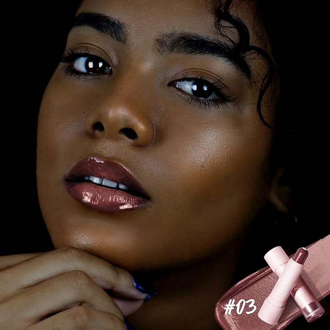 Tinted Lip Balm Chapstick with Color, Natural Semi - Gloss Finish, Hydrating/Coloring 2 in 1 Moisturizer Lip Stick for Girls & Women #03 Nude-Mauve