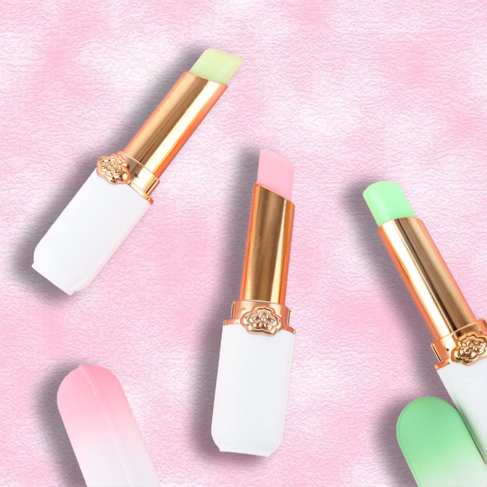 evpct 3Pcs Aloe Vera Avocado Peach Tinted Lip Balms Tint Stain Lipstick for Women PH Color Changing Lipstick Balm Stain Gift Set Queen Girls Korean Mood Long Lasting Color Change Light Pink Lipstick