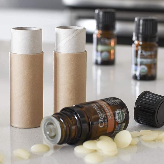 10 Pcs 2 Oz Paperboard Lip Balm Tubes Cardboard Tubes Empty DIY Lipstick Tube Refillable Lip Gloss Container Solid Perfume Tubes 60g Chapstick Container for Cosmetic Samples Deodorant(Brown)