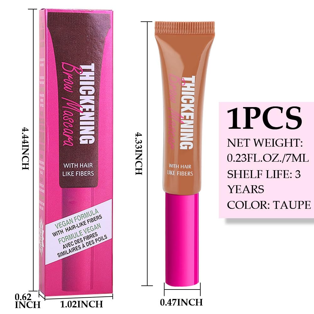 Tinted Thickening Brow Mascara,Brow Fast Sculpt,Waterproof, Transfer-proof, Brush to Fill in Eyebrows and Cover Gray Hairs - Cruelty Free - Light Medium Brown (1pc 03 Auburn)