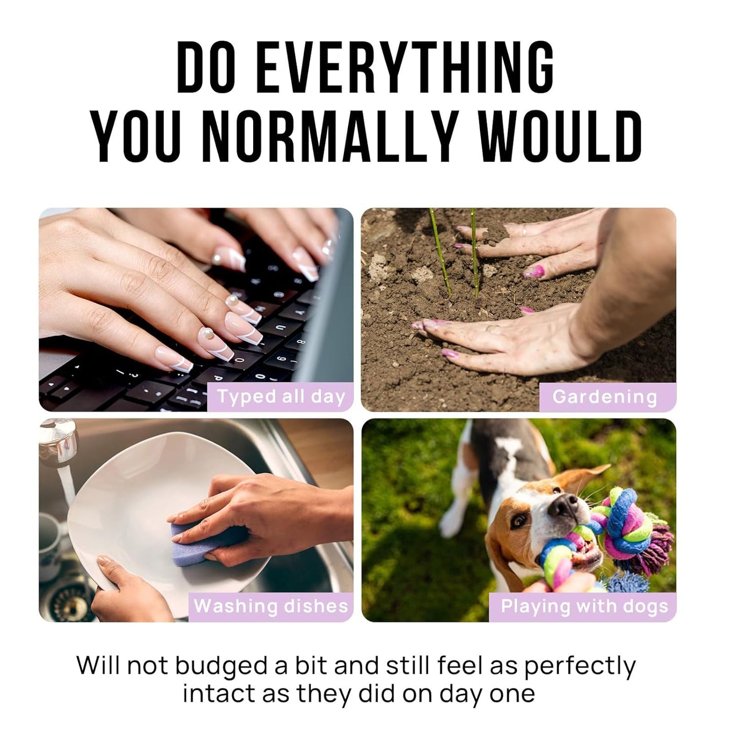 BTArtbox Square Ombre Press On Nails -Soft Gel Press On Nails Short with Nail Glue, 15 Sizes - 30 Reusable Fake Nails Kit, Vanilla Cream