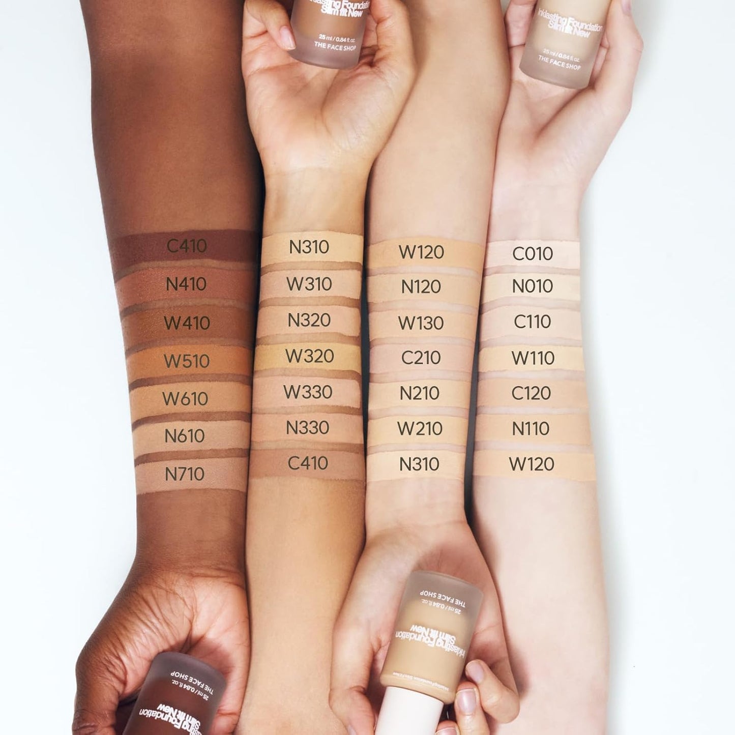 THE FACE SHOP Ink Lasting Liquid Foundation, Full Coverage, 72‑Hour Wear Semi‑Matte Finish, Makeup with Bakuchiol, N310 Almond, 0.84 Fl. Oz.