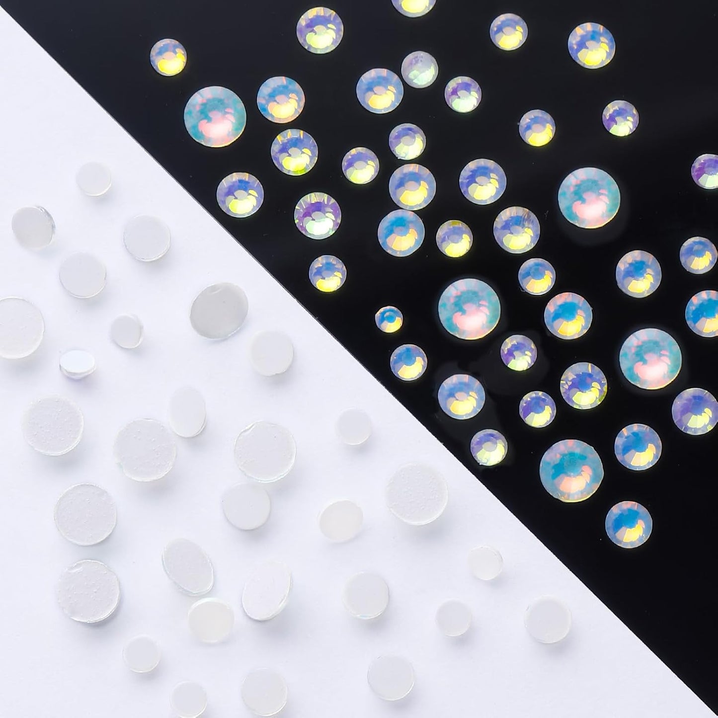 F White Flatback Rhinestones, Glass Rhinestones for Nail Art and Craft, Glue Fix, Loose Crystal Gemstones(F White, SS16, 1440pcs, 3.8-4.0mm)