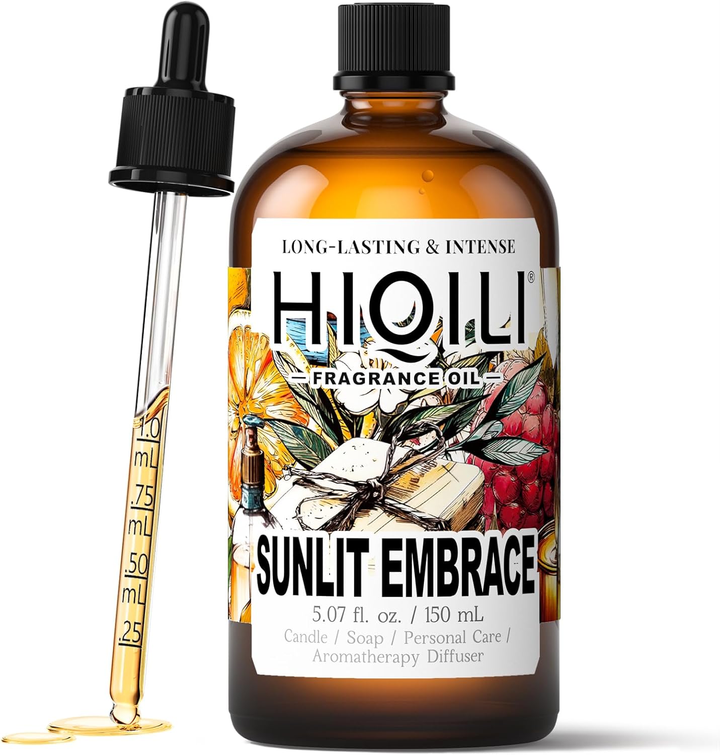 HIQILI Sunlit Embrace Fragrance Oil for Diffuser, Inspired by L.Coste BLC Eud-TOI.Lette 12, Candle, Soap & Perfume Making, Floral-Woody Scent, Long Lasting Aroma - 5.07 Fl Oz