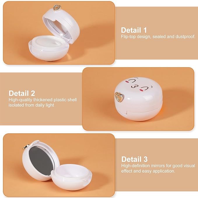 2 Pack Lip Balm Containers,Plastic Portable Empty Lip Balm Container with Mirror and Silicone Lip,Empty Lipstick Dispenser Box for Travel,Home