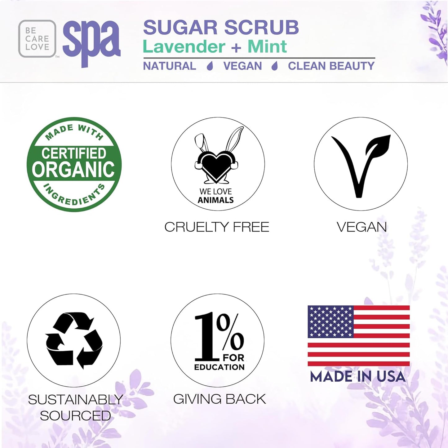 BCL SPA Sugar Scrub Lavender + Mint, 16 oz