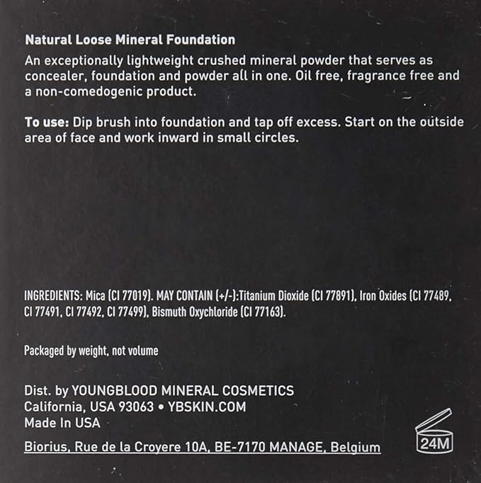 Youngblood Loose Mineral Foundation, Cool Beige | Loose Face Powder Foundation Mineral Illuminating Full Coverage Oil Control Matte Lasting | Vegan, Cruelty Free (Pack of 2)