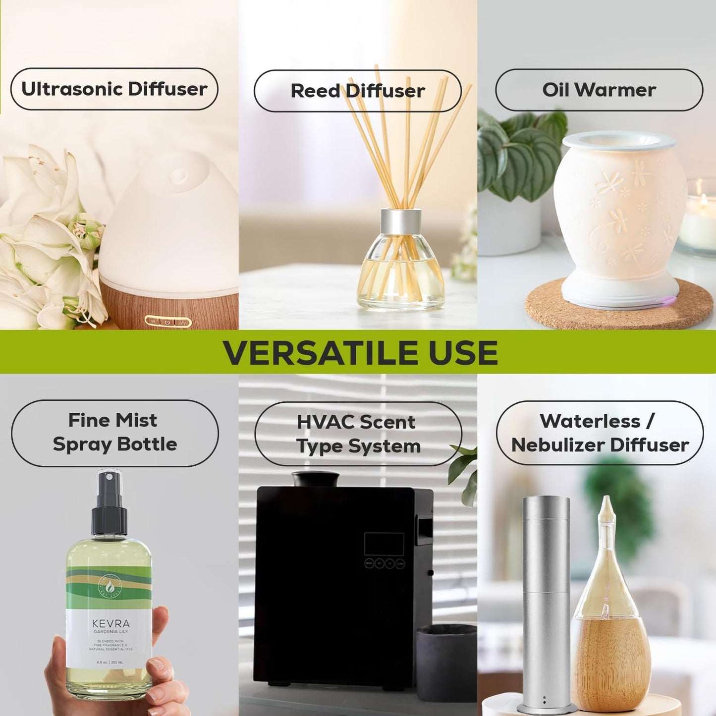 Aroma Country Kevra Diffuser Oil - Luxury Essential Oils for Diffuser Refill & Air Freshener Room Spray - Long-Lasting & Natural Home Fragrance, Garden Lily Scented Oil for Diffusers (8.5 Fl. oz)