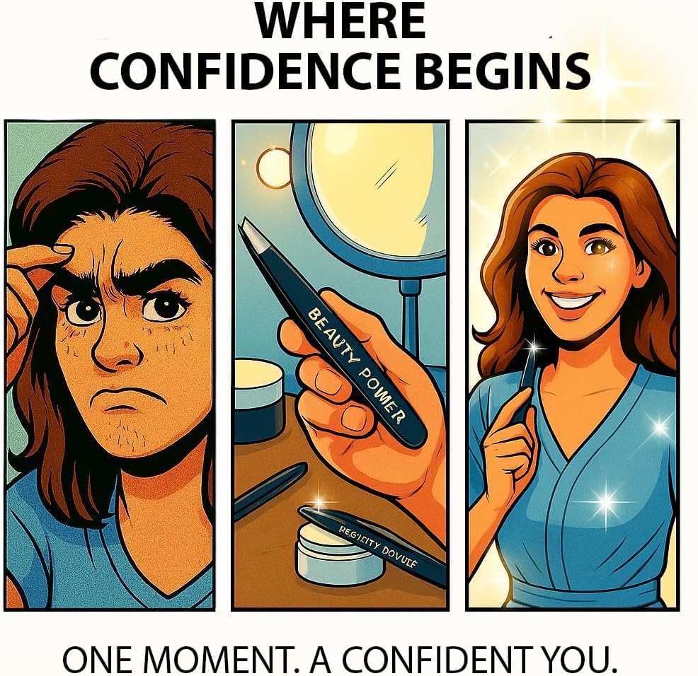 Slant Tip Precision Tweezers - Stainless Steel Eyebrow Tweezers for Women & Men - Precision Tweezers for Facial Hair, Ingrown Hair & Brow Shaping - Professional Beauty Tool (Matte Gold)