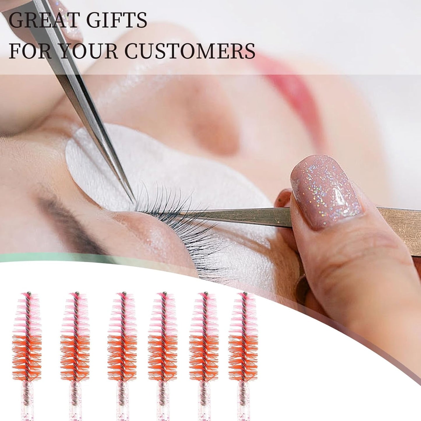 300PCS Disposable Mascara Wands Spoolie Brush Crystal Eyebrow Brushes Eyelash Extension Applicator Makeup Kits