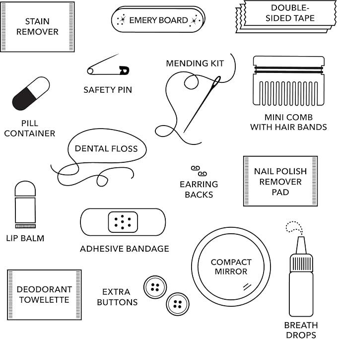 Pinch Provisions Orchid Glitter Minimergency Kit, includes 17 Travel-Sized Cosmetic Essentials, Convenient for Purses, Emergency Beauty Accessories, Gifts for Holiday’s & Birthday’s