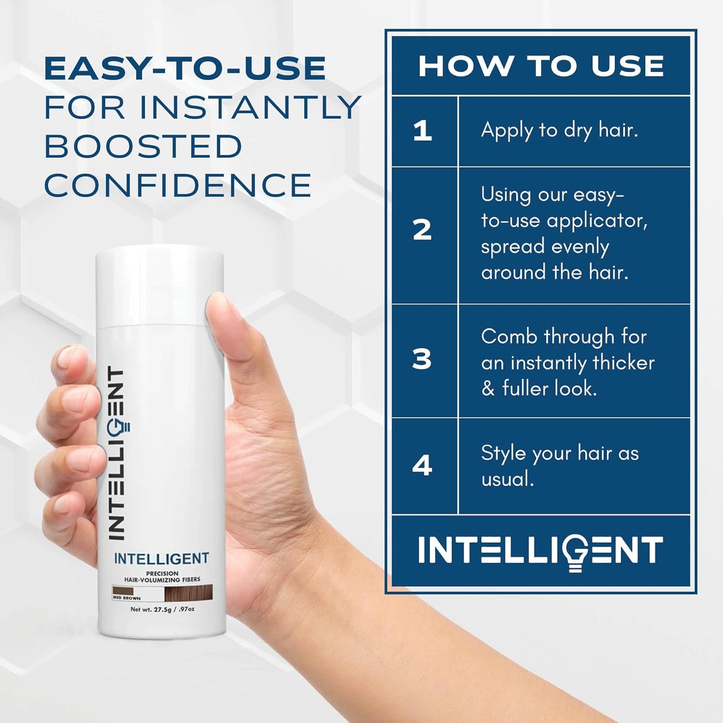 Intelligent Precision Hair-Volumizing Fibers (Black) | Undetectably Fill in Thinning Hair | 6 Shades Designed For Men or Women | 27.5g