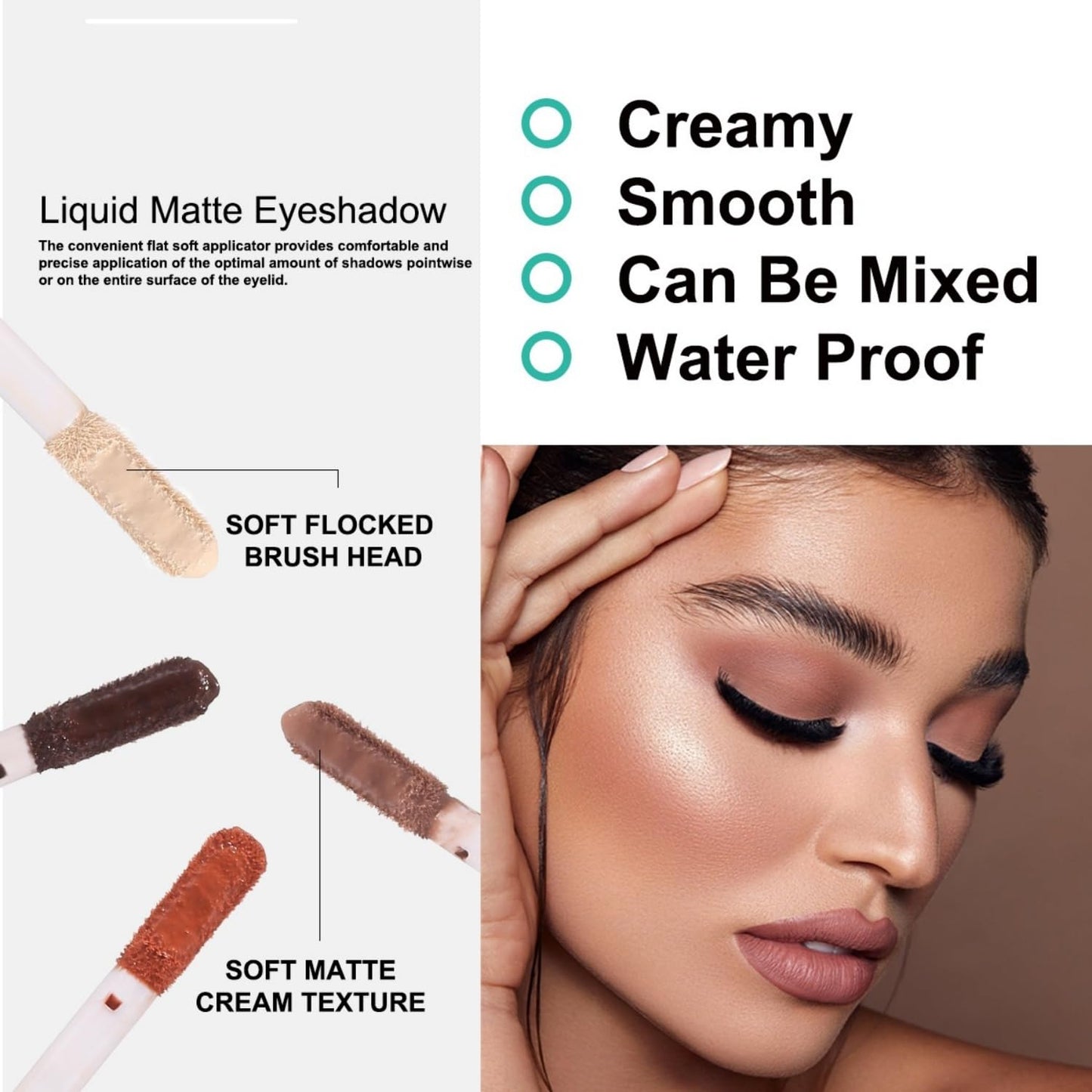 MAEPEOR Matte Liquid Eyeshadow 10 Colors Naked Smooth Creamy Eyeshadow Long Lasting and Waterproof Lightweight Cream Eye Shadow (P02 Cedar)
