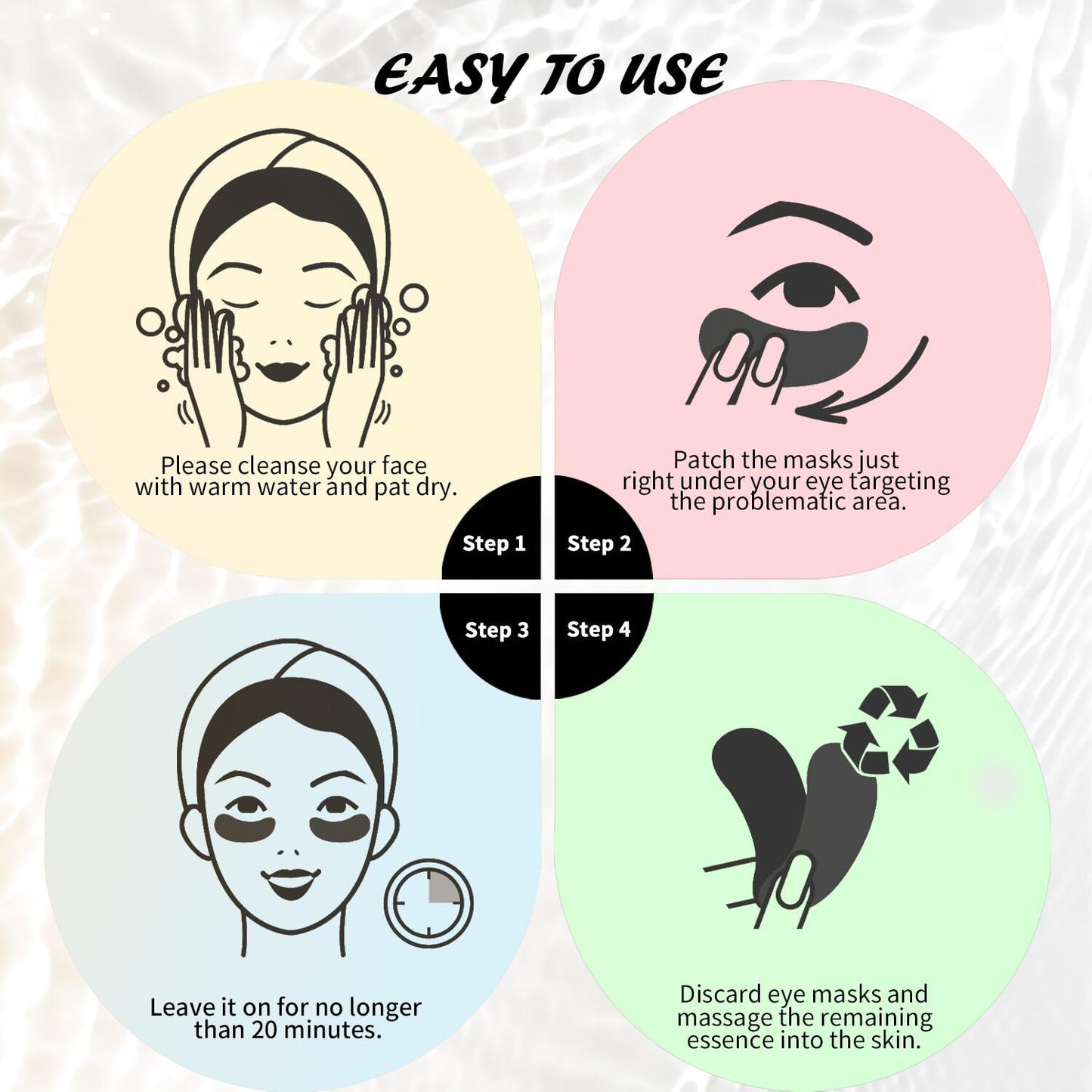 Under Eye Patches (50 Pairs), Caffeine Eye Masks for Dark Circles Puffy Eyes Undereye Bags, Collagen Eye Patches for Wrinkles and Puffiness, Skin Care Gift for Her