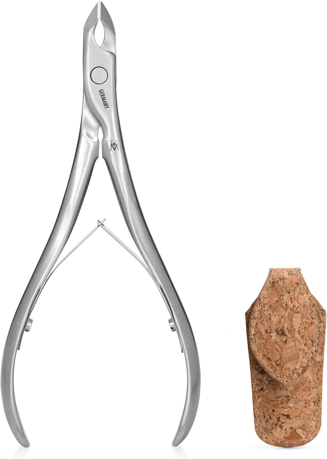 GERMANIKURE Standard Professional Cuticle Trimmer - 3/4 Full Jaw Nipper - Ethically Made in Germany - FINOX Stainless Steel Sharp Cuticle Remover in Cork Case – Manicure Tool, r177, 7mm