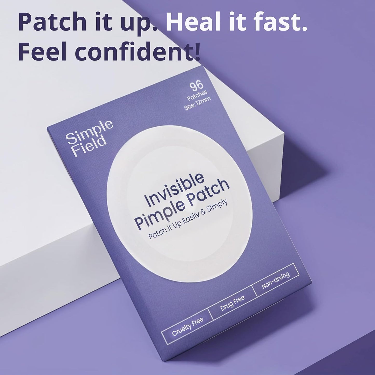 Pimple Patches for Face (96 Count). Invisible Hydrocolloid Acne Patch for Blemishes, Zits, and Breakouts. Easy-to-Use Spot Cover for Day & Night, One Size - Medium (12mm)