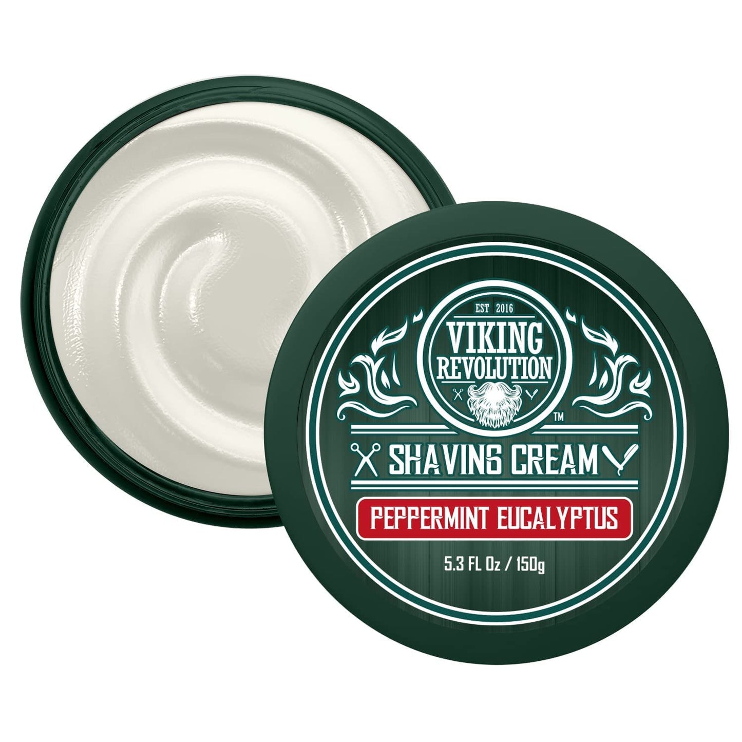 Luxury Shaving Cream Peppermint & Eucalyptus Scent - Soft, Smooth & Silky Shaving Soap - Rich Lather for the Smoothest Shave - 5.3oz