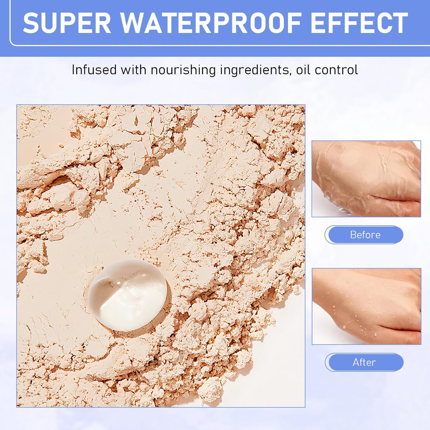 Maycheer Face Powder -Lasting Waterproof Face Powder-Maycheer Setting Powder Oil Absorbing Compact for Face, Lasting Waterproof Pressed Powder Compact (01# CALASSICIVORY)