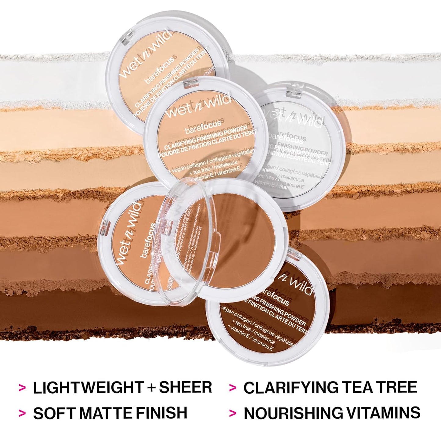 wet n wild Bare Focus Clarifying Finishing Powder | Matte | Pressed Setting Powder Medium-Tan