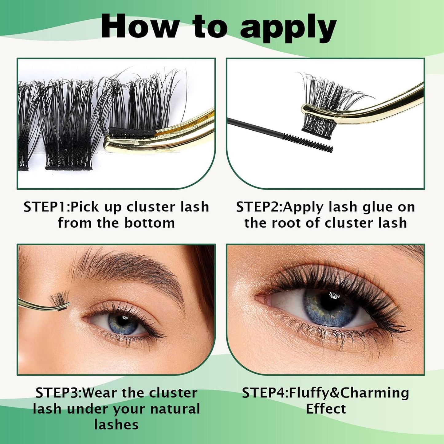Lash Clusters 96pcs Cluster Lashes D Curl 8-18MIX DIY Lash Extensions Eyelash Clusters KEYYOU Volume Wispy Individual Lashes Soft&Comfortable Easy DIY at Home(Y04,D-8-18MIX)