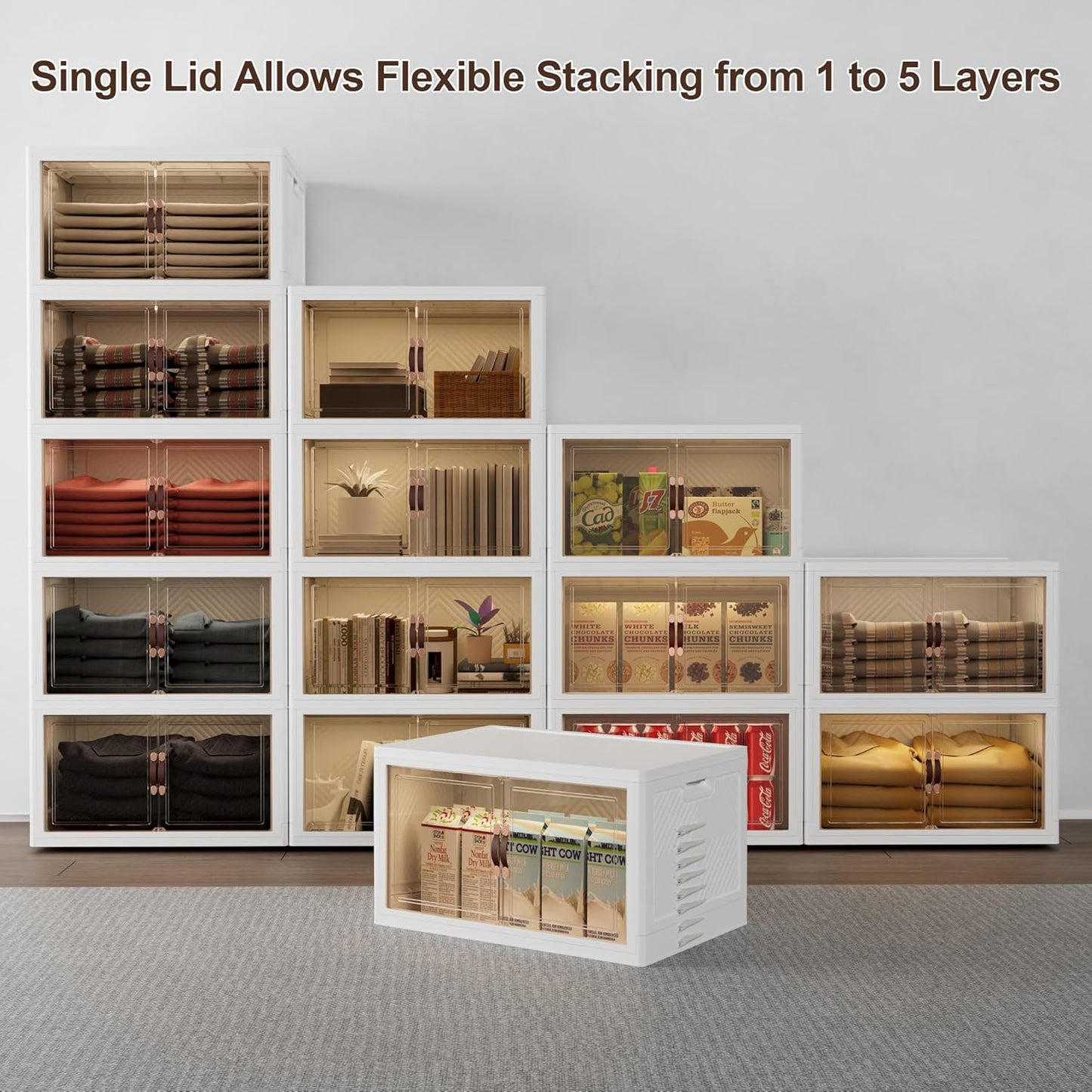 JOYMOOP Foldable Storage Cabinet Top Cover, Fits XXL Storage Boxes, Durable, Easy to Install, Dustproof and Waterproof, White