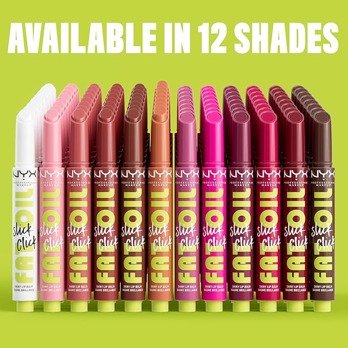 NYX PROFESSIONAL MAKEUP Fat Oil Slick Click, Lightweight, Buildable, Pigmented Vegan Lip Balm - Main Character