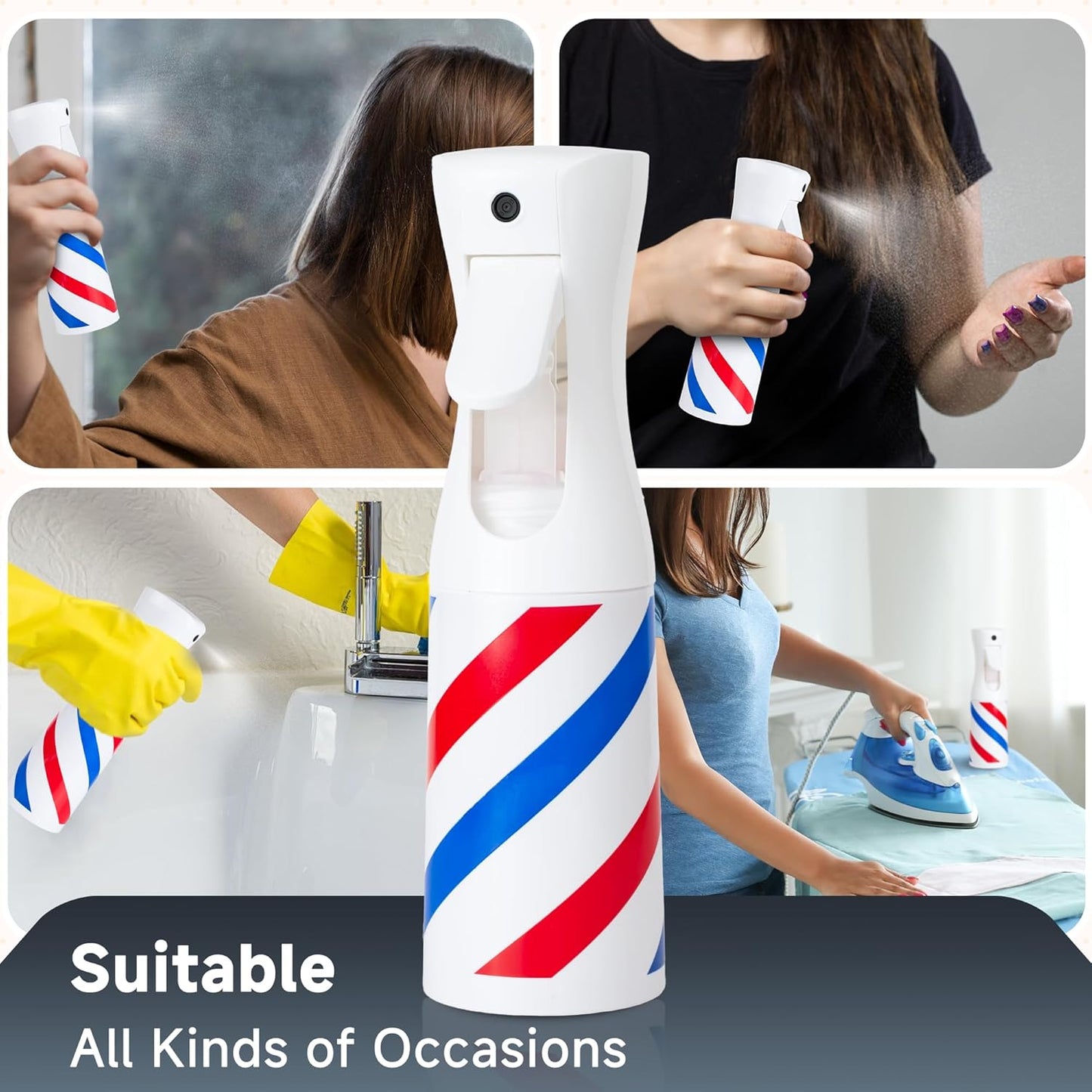 Spray Bottle for Hair (6.8OZ /200ML) Continuous Ultra Fine Mist Sprayer for Hair, Salons, Barber, Plants, Skin Care, Cleaning (Barber,1 Pack)