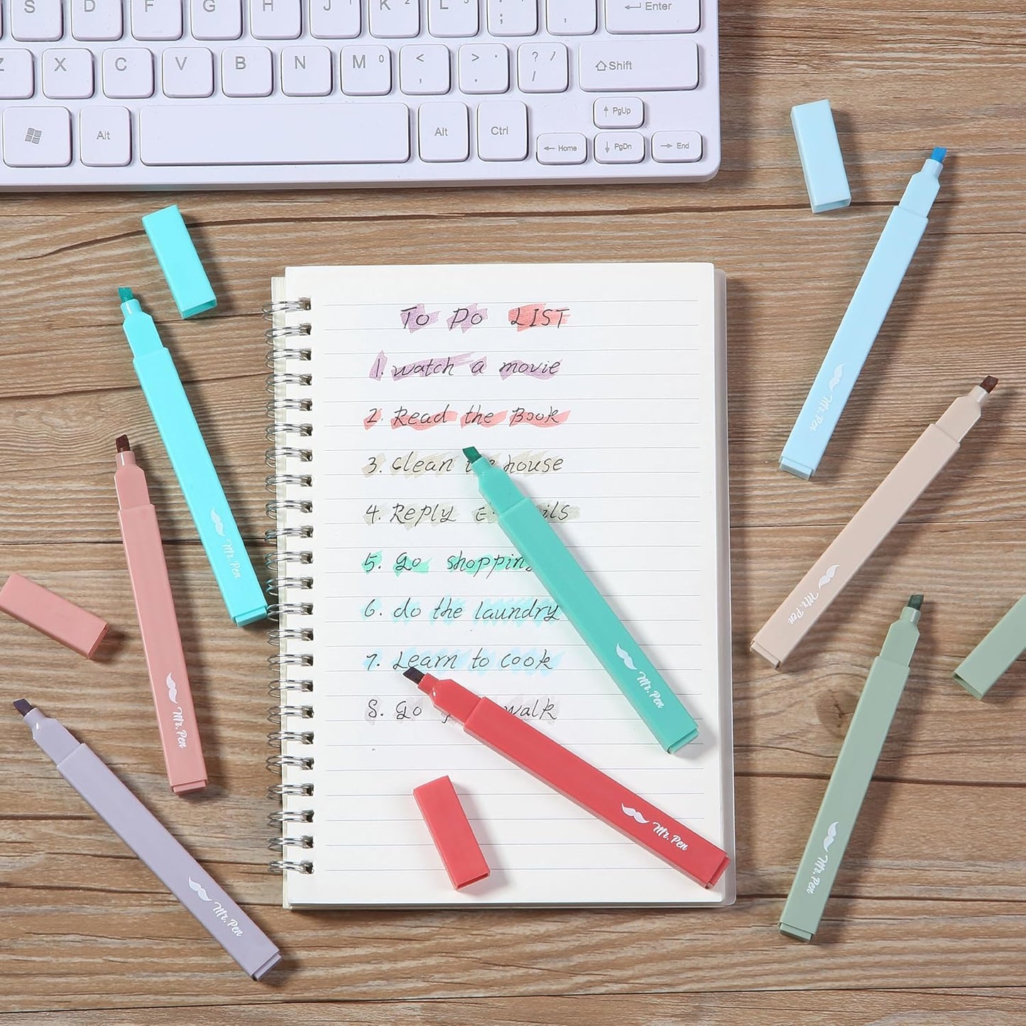 Mr. Pen- Aesthetic Highlighters, 8 Pack, Chisel Tip, New Vintage, Cute Highlighters Assorted Colors, Back to School Supplies