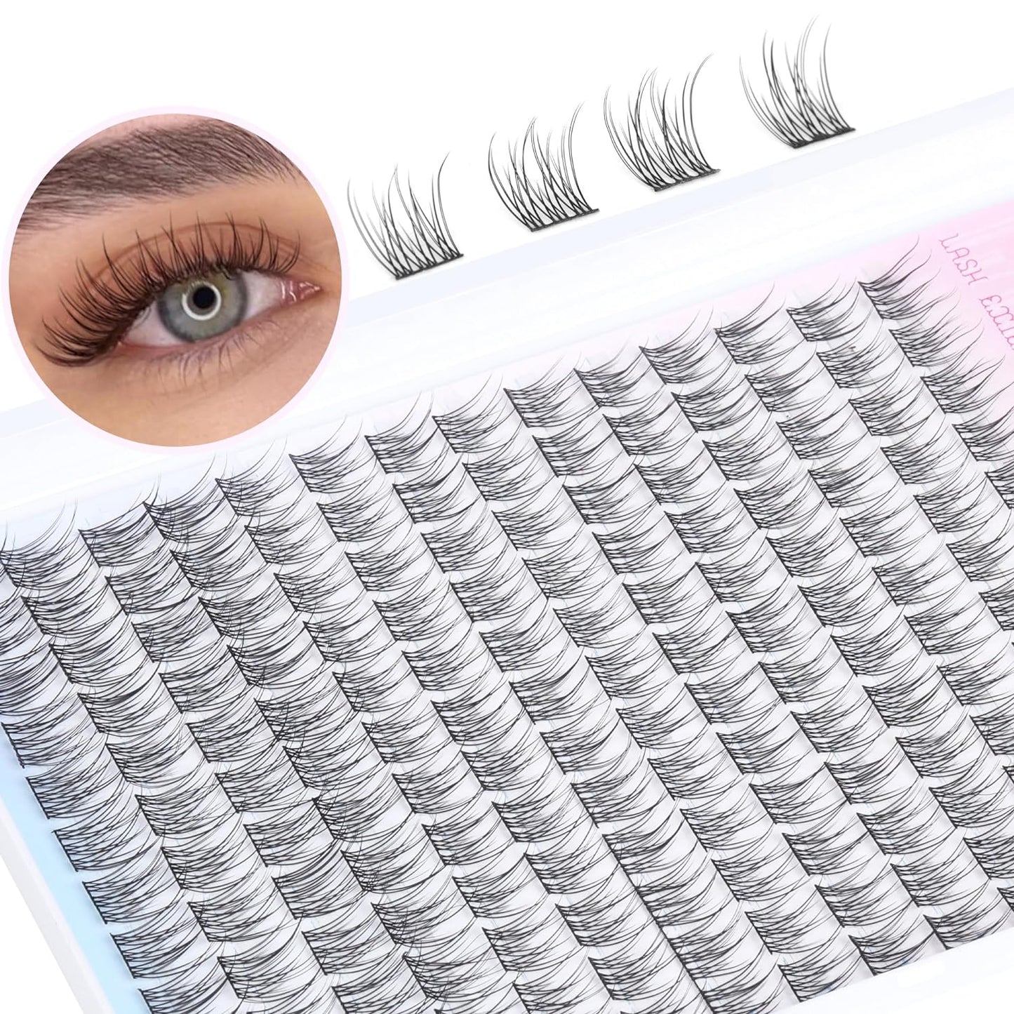 Natural Lash Clusters Wispy Eyelash Extension 168Pcs Cluster Lashes Extensions Natural Individual Lashes 9-12mm Eyelash Clusters DIY Korean False Eyelashes by TNFVLONEINS