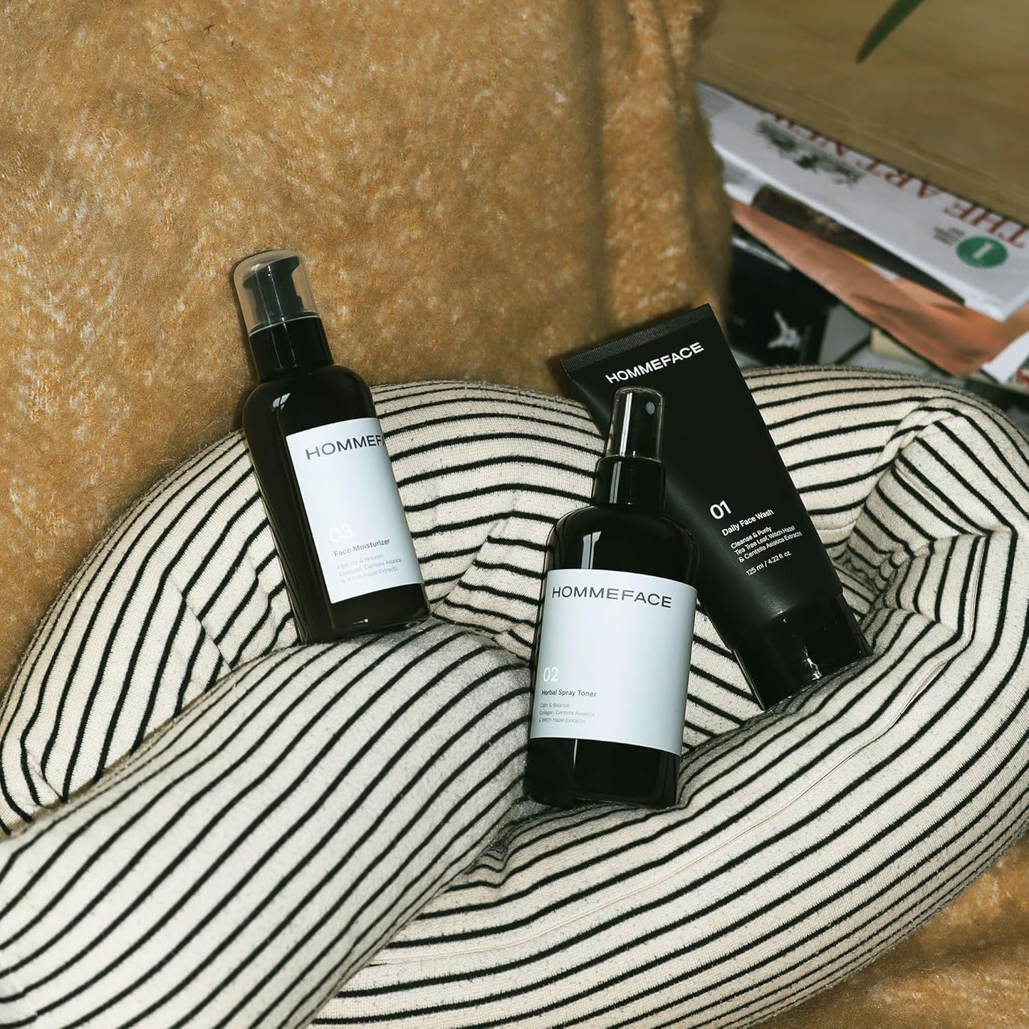 HOMMEFACE Men’s Herbal Spray Face Toner - Alcohol-Free, Hydrating & Balancing Facial Mist - Korean Skincare Technology with Witch Hazel, CICA Extract, Hyaluronic Acid, 8.45 fl oz