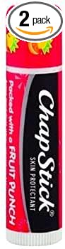 Chapstick Brand Lip Balm [Skin Protectant],Packed with a FRUIT PUNCH Set of 2 tubes