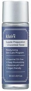 [DearKlairs] Supple Preparation Unscented Toner 1.01 Fl Oz, Soothing, Fast Absorbing, Non-Irritating, Fragrance-Free, Trial Size, K-Routine