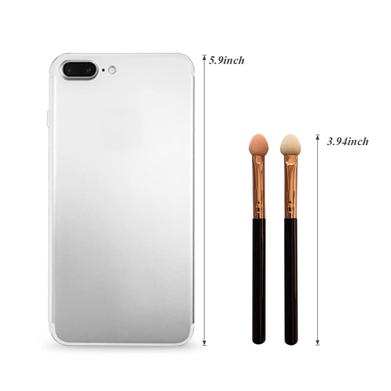 Eyeshadow Applicators Double Sided Sponge Tip Foam Reusable，20Pcs Professional Organic Long Handle Washable Makeup Eye Shadow Brush Set