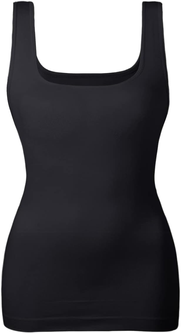 EUYZOU Women's Tummy Control Shapewear Tank Tops Seamless Square Neck Compression Tops Slimming Body Shaper Camisole