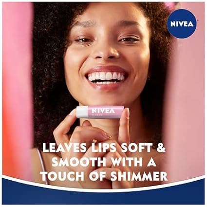 NIVEA A Kiss of Shimmer Radiant Lip Care 0.17 oz (Pack of 6)