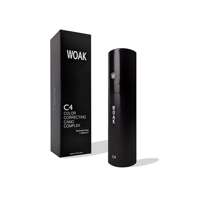 WOAK C4 – Men's Tinted Moisturizer BB CC Cream Foundation – Color Correcting Camo Complex – Hybrid Skin Care (Light)