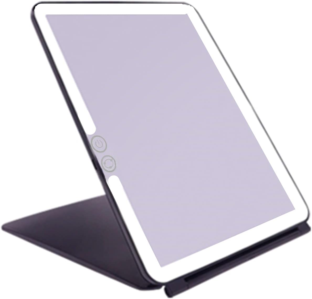 deweisn Folding Lighted Makeup Mirror with 72 LEDs 3 Colors Light Modes USB Rechargable 1800mA Batteries Portable Ultra Thin Compact Vanity Mirror Dimmable Travel Mirror