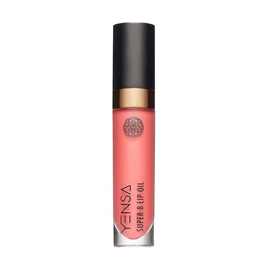 YENSA Super 8 Lip Oil, Natural Korean Moisturizing Gloss, No-Sticky Transparent Formula For Hydrating Lip Care (Crush It Coral) .22 fl oz