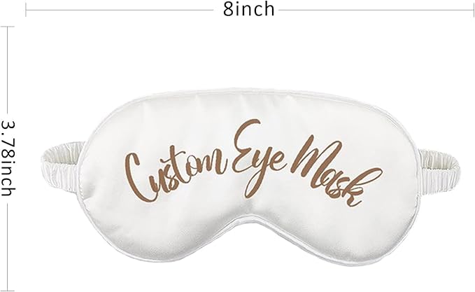 Custom Eye Mask,Add Your Image Text Personalized Sleep Shade Soft Blindfold Eyemask Blackout Eye Cover with Adjustable Strap for Full Night's Sleep,Travel and Nap White