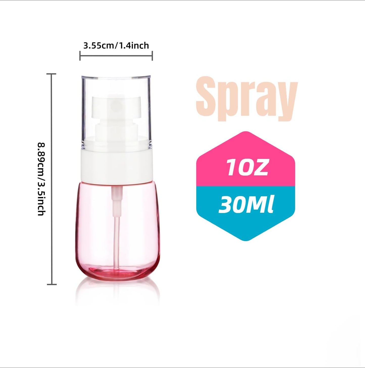 6 Pack 1oz 30ml Travel Spray Bottles TSA Approved - Leakproof Plastic Fine Mist Sprayers for Toiletries, Skincare & Plants, Portable Mini Sprayer Set with Secure Caps & Assorted Colors