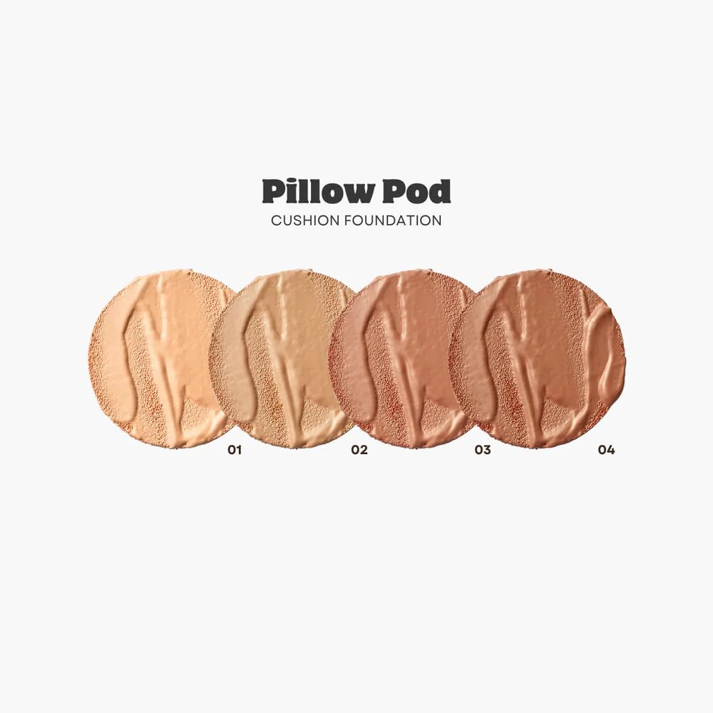 Beauty Pillow Pod Cushion Foundation Beige – Natural Matte Finish, Buildable Coverage, Paraben-Free, Portable Compact with Mirror and Puff,0.42 OZ /12G,pack of 1