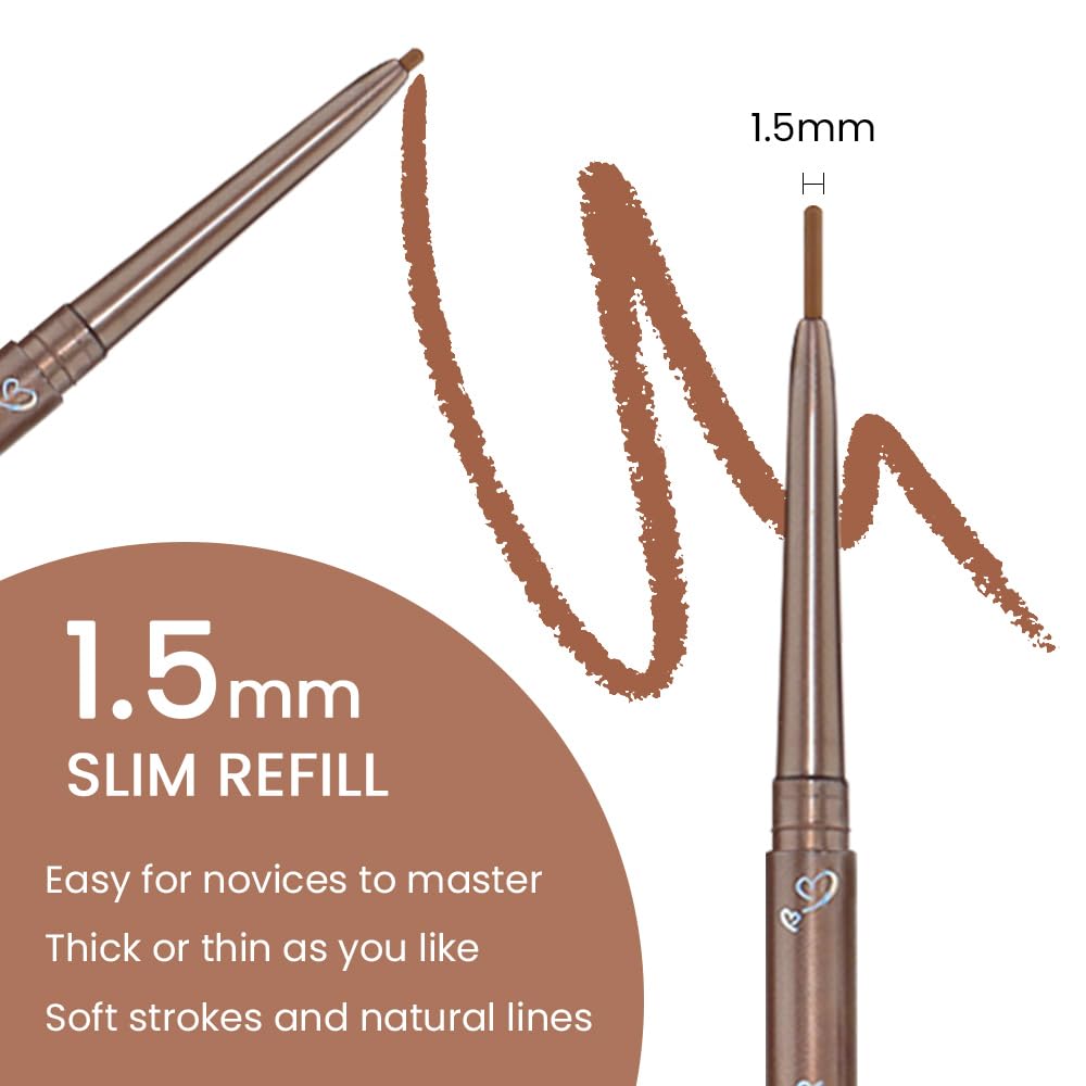 Kaely 1.5mm Light Brown Eyeliner Pencil, Gel Eye Liner Waterproof Smudge Proof, Long Lasting 16 Hour Wear, Vegan & Cruelty Free, 03